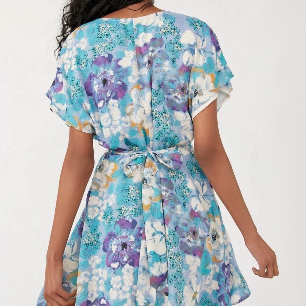 FREE PEOPLE Freddy Tie Mini Dress In Night Combo In Multi SIZE XS - Picture 3 of 10